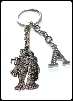 Meeko.com Radha Krishna with A Letter Key ChAIN-Kc15 Key Chain