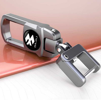NIVIZEN Heavy Duty Metal Suitable For Baj-aj Bikes, 360 Degree Rotating Spring Lock Key Key Chain
