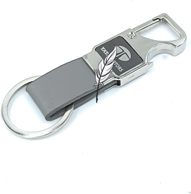 Sbb Novelty Premium Zinc Alloy Hook Locking Heavy Metal ring for Bikes,Cars Grey Colour t@t@ Key Chain