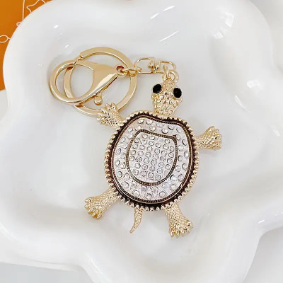 DIOXIT Tortoise Crystal Keychain For Bike/Car Gifting With Key Ring Anti-Rust Key Chain Key Chain