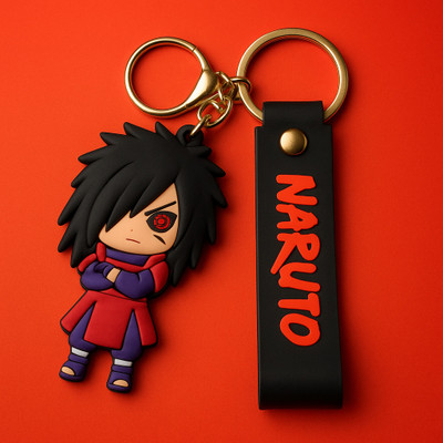 JTV Anime Naruto Rubber Keychain | Madara Uchiha Cartoon Character Key Chain