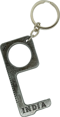Get Fatang Made In India Multipurpose Safe Touch Keychain Metal Key with Silver Key Ring (Grey Antique) Key Chain