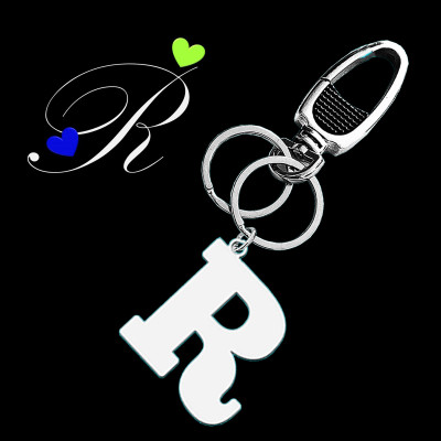 Shiv Jagdamba A to Z Alphabet Key Rings Stainless Steel Letter Charm Keychain R - LCKShiv995 Key Chain
