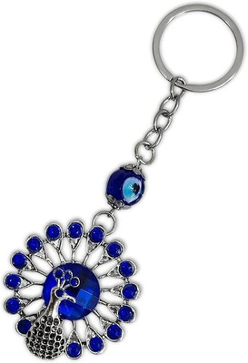 AMANVANI Peacock Evil Eye Keychain, Metal Keychain Gift for Women/Girls Key Chain