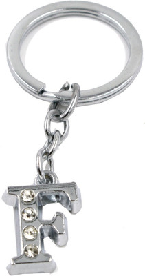 Meeko.com Alphabet F Metal Key Chain For Unisex with attractive Diamond Key Chain