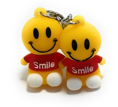 High Choice Double Smiley Emoji Rubber Key Chain