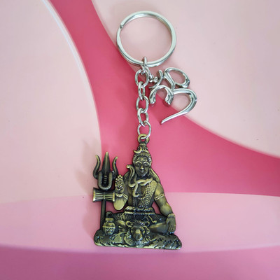 M Men Style Lord Shiv Ling with om Metal Car Bike Gift Key Chain