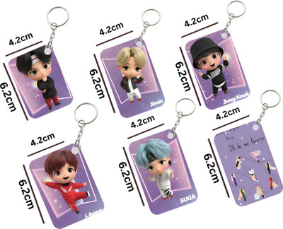 DFLEXPRINTS bts army mdf keychain (pack of 6) Key Chain
