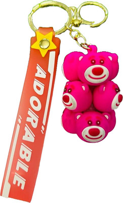 GKM Adorable Bear best quality latest multiface keychain with strap & hook Key Chain