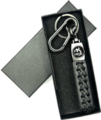 FLAMBE hero Black Leather Design Belt Keychain Key Chain