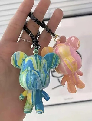 Tera13 Diy Painting Keychain With Water Color For Kids, Cartoon Shape Keychain Key Chain