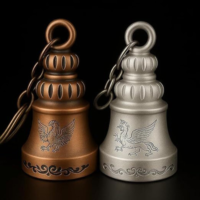 OTTAVO Guardian Bell Keychain – Protective Motorcycle Charm & Good Luck Gift Key Chain