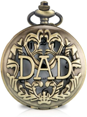 GT Gala Time DAD Theme Pocket Watch Vintage Antique Metallic Gift for Friend Key Chain