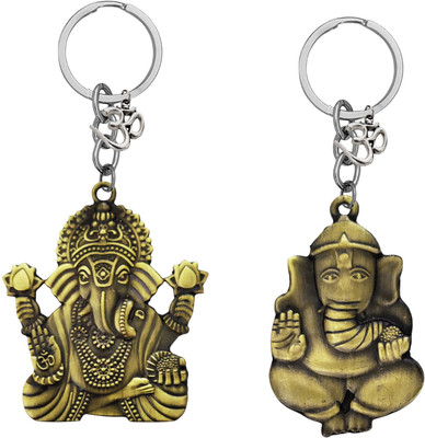 The Men Gift Lord Ganesha Om Metal Key Ring Keychain for Car, Bike & Office Shivkey596-599 Key Chain