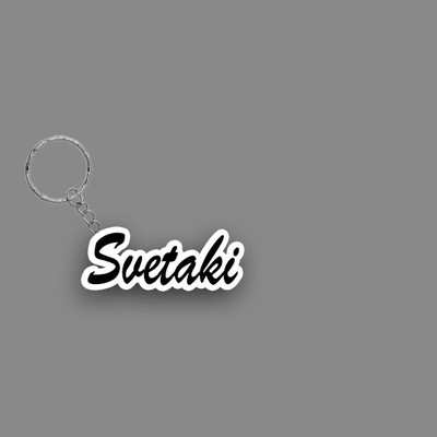 SY Gifts SYG Svetaki Name Keychain White And Black Key Chain