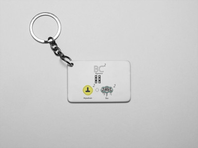 DOGAR ESSENTIALS BC2=perpendicular2+base2 - Printed Acrylic Keychain (Pack Of 2) Key Chain
