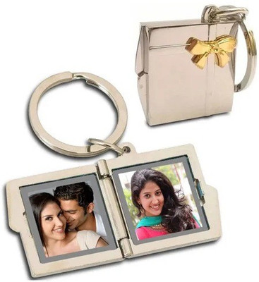 Electro Cloud Book Shape Double Photo Frame Keychain Key Chain