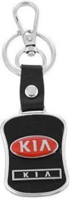 WillVision KIA Black Leather Car Logo Keychain/Keyring(Pack Of 1) Key Chain