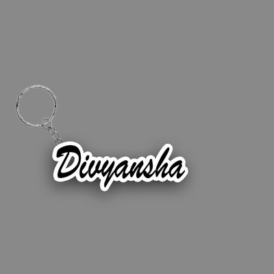 SY Gifts SYG Divyansha Name Keychain White And Black Key Chain