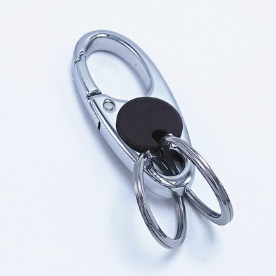 Jdp Novelty Stylish Hook Locking Silver Metal Carabiner Double Ring Metal KeyChain.3743 Key Chain