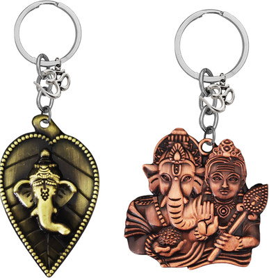 M Men Style Lord Ganesha Om Metal Key Ring – Keychain for Car, Bike & Office Skey593-601 Key Chain