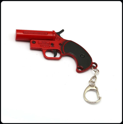 gtrp Keychain-PUBG Red Flare Hand Gun Key Chain