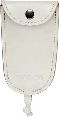 MANDAVA Genuine Leather Handmade Unisex Slim Key Pouch Key Case With Pull Strap Key Chain