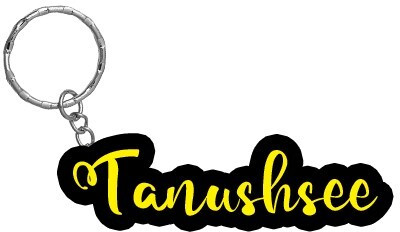 SY Gifts Tanushsee Name Black Yellow Name Keychain Key Chain