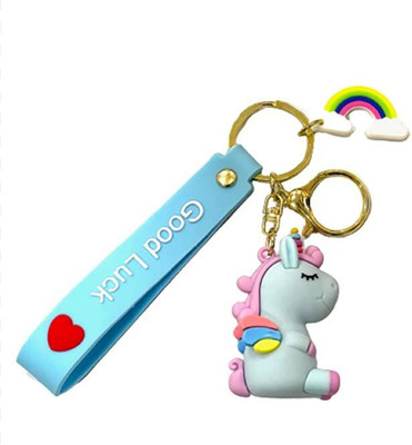 gtrp keychain-Unicorn Blue Premium Action Character 3D Rubber Silicone Keychain Key Chain