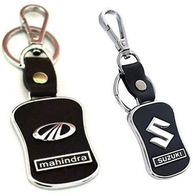 BBG FK_Combo of Mahindra Logo Leather & Suzuki Logo Leather Hook keychain Key Chain