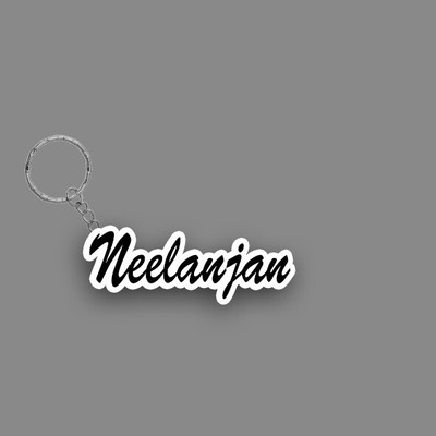 SY Gifts SYG Neelanjan Name Keychain White And Black Key Chain