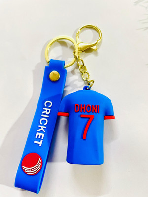 GKM Indian Cricket 7 no Jersey MS Dhoni Thala keychain with strap Key Chain