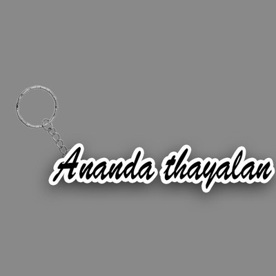 SY Gifts SYG Ananda thayalan Name Keychain White And Black Key Chain