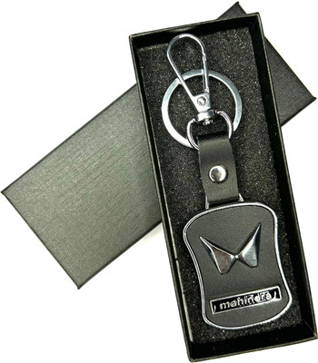 FLAMBE New mahindra R Leather Car Keychain Genuine Leather Key Chain