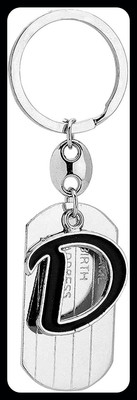Meeko.com Alphabet D Silver Black Metal for Car Bike Keyring Premium Key Chain