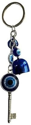 Ripe India Premium Turkish Evil Eye Keychain - Blue & Silver | Gender-Inclusive Design Key Chain