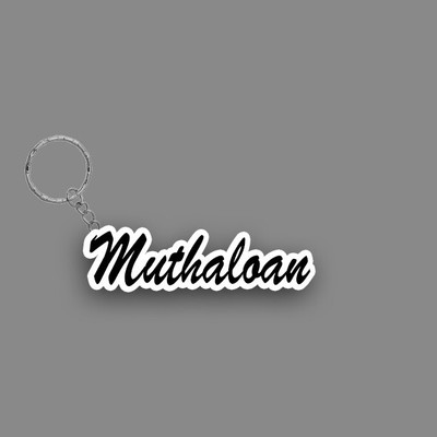SY Gifts SYG Muthaloan Name Keychain White And Black Key Chain
