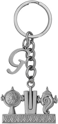 M Men Style Lord Tirupati Balaji Shanku Chakra Namam Initial Letter Alphabet -G SKey2022489 Key Chain