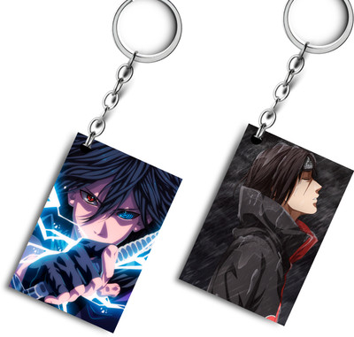 Replix Premium (Pack of 2) Itachi - Sasuke Anime Printed Keychain For Bike, Scooty, Car Key Chain