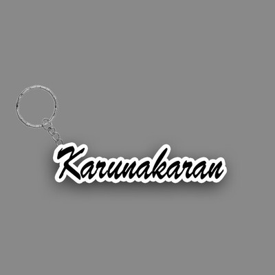 SY Gifts SYG Karunakaran Name Keychain White And Black Key Chain