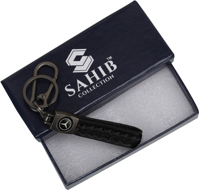 Sahib Collection Leather Choti Keychain With Metal Hook Keyring for Car | Bike | Office Pack-1 Key Chain