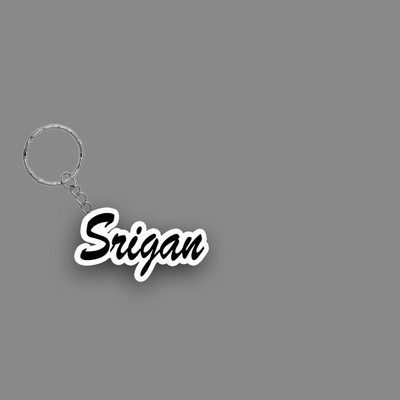 SY Gifts SYG Srigan Name Keychain White And Black Key Chain