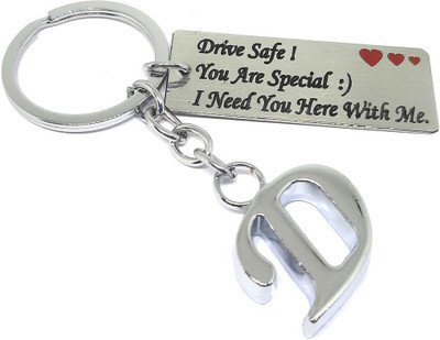Aura Cute Gift Drive Safe With Alphabet D Keychain For Men Girls Boy Friend Husband Key Chain