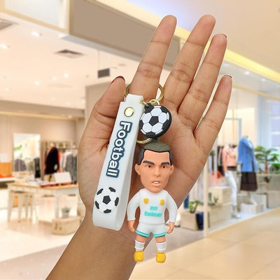 GKM Ronaldo CR7 famous in jersey 3D rubber keychain (Type-8) Key Chain