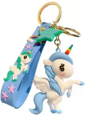 Filsfa Soft PVC Unicorn Animal keychain with charms Key Chain