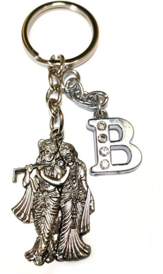 Meeko.com Radha Krishna with B Letter Key ChAIN 01 Key Chain