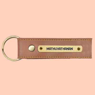 SY Gifts SYG Mathuvathanan Name Vegan Leather Keychain Key Chain