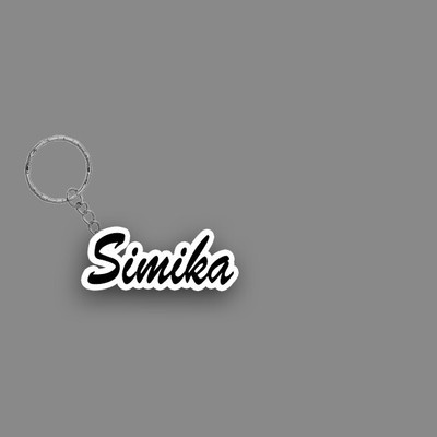 SY Gifts SYG Simika Name Keychain White And Black Key Chain