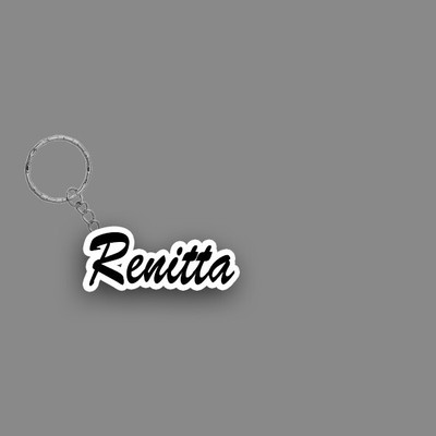 SY Gifts SYG Renitta Name Keychain White And Black Key Chain