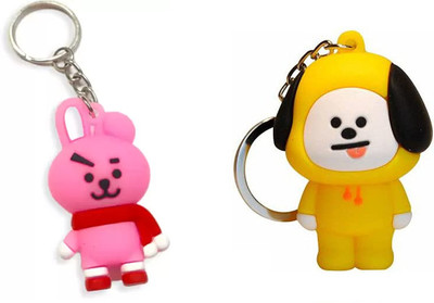 Newview Chimmy COOKY BTS Army Characters 3D Rubber Keychain and Keyring Key Chain